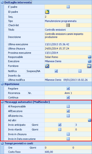 Griglia verticale di programmazione interventi