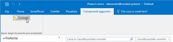 Tab. Componenti aggiuntivi di Outlook con Addin installato