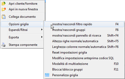 Menu sulle griglie